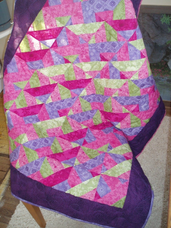 items-similar-to-pink-and-purple-quilt-green-quilt-bright-child-baby-quilt-modern-on-etsy