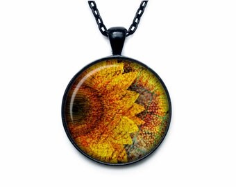 Sunflower pendant Sunflower necklace Sunflower jewelry nature necklace