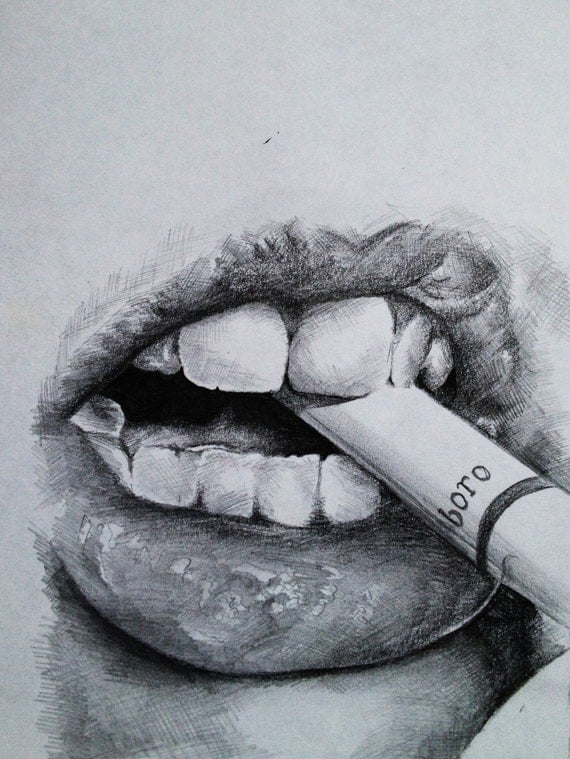 Smoking Lips sketch.