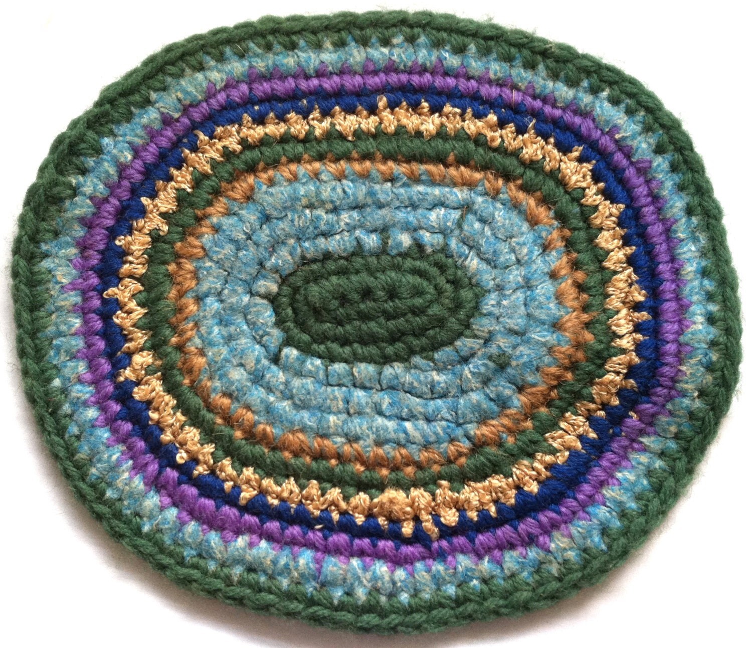 Vintage Miniature Hand Crocheted Rug