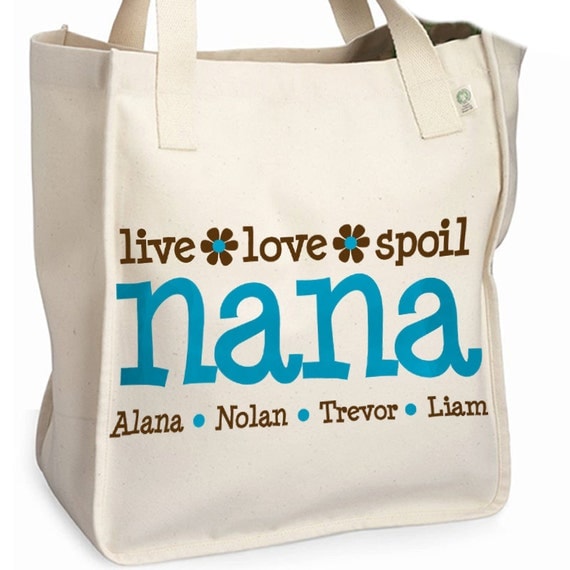 nana or grandma tote personalized tote bag -great mother's day gift ...