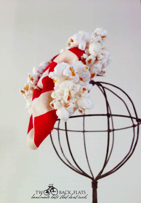 Items similar to Carnival Hair Fascinator, Whimsical Popcorn Hair Clip
