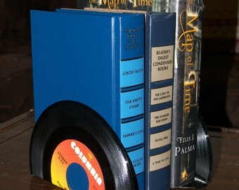 Vinyl Record Bookends - Smaller 45 Vinyl Record Bookends - Vintage Vinyl Records