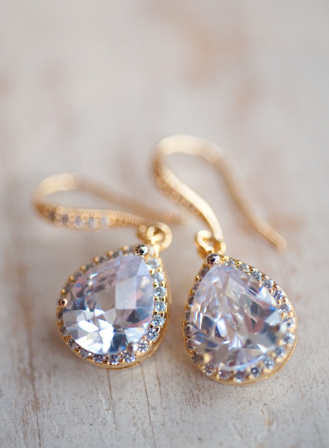 Drop earrings bridal jewelry gold earrings vintage earrings