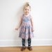 Hand Printed 'TIger Paw' Twilring Dress in Pink on Slate