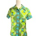 1960s Alex Coleman Blouse / Novelty Print Blouse / Button Front Shirt / Mad Men / Patterned Blouse / Womens Vintage Blouse / Size Large