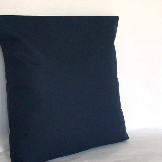 Navy Blue Pillow Cover 22x22 24x24 or Euro 26x26 inch Solid