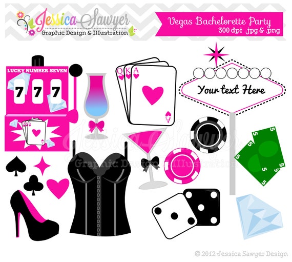 INSTANT DOWNLOAD, Bachelorette clip art - vegas clip art - commercial use - - personal use - scrapbook - invitation - party Il_570xn