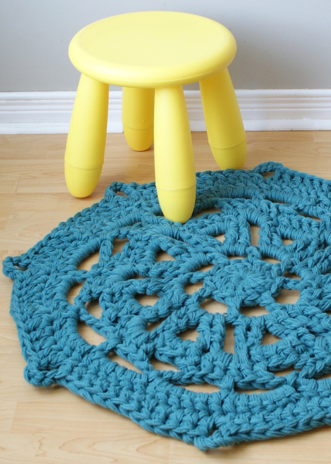 DIY Crochet PATTERN Throw Blanket / Rug Super Chunky Doily 8