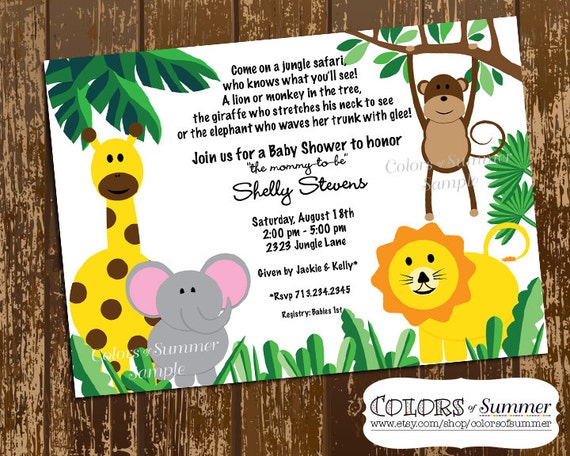 Jungle Party Invitation Wording 4