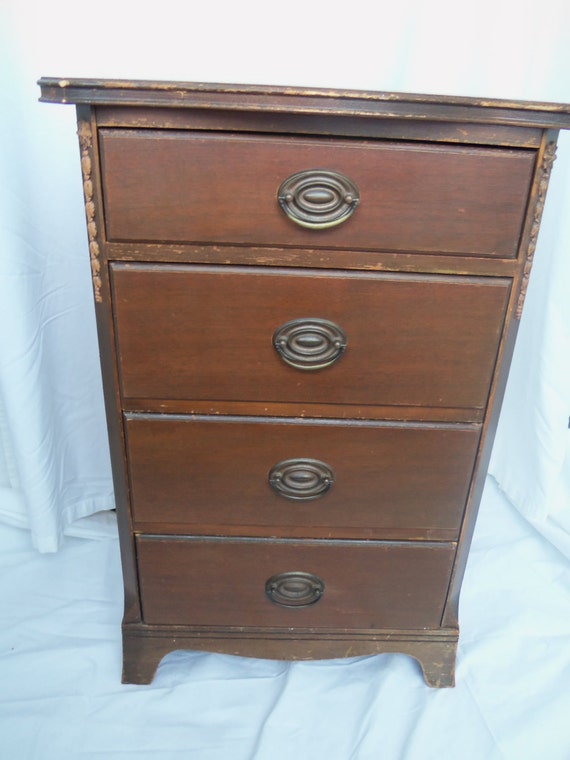 Items similar to SALE Antique Sewing Thread Cabinet, Vintage Spool ...