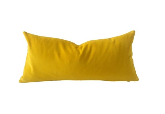Canary Yellow Decorative Bolster Throw Pillow Medium Weight