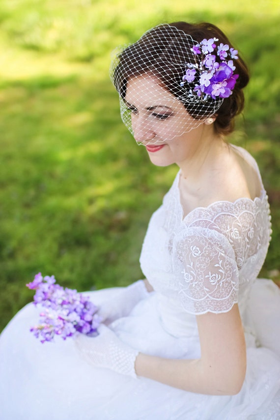 Items similar to purple hair accessories, lilac purple bridal flower