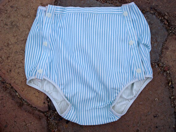 Vintage 1960s Baby Training Pants Striped Water Proof 2013344