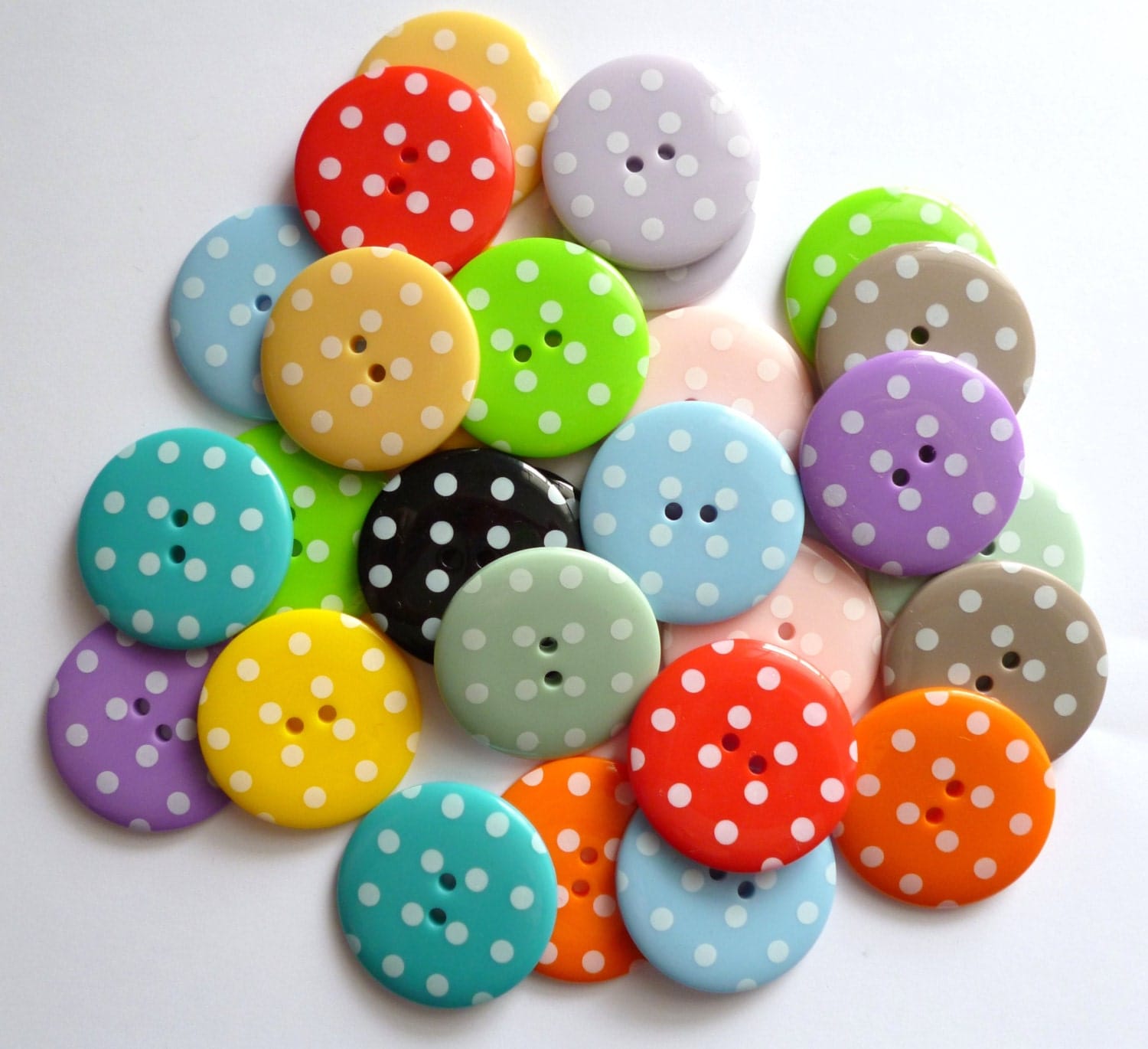 XL Extra Large Polka Dot Buttons MIXED BAG of by paperandstring