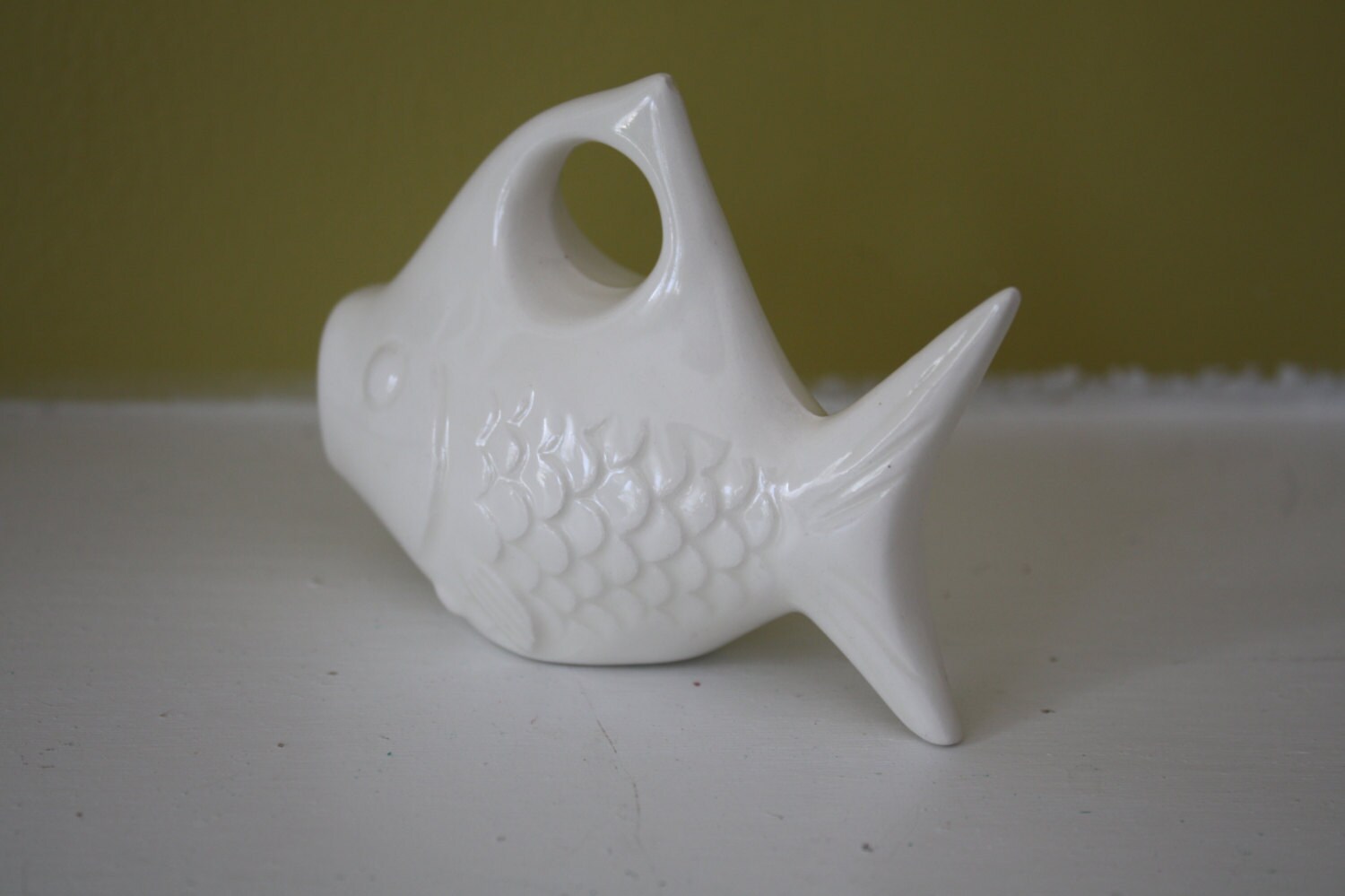 Ceramic fish toothpick holder. Vintage toothpick holder.