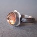READY TO SHIP - Spring Daisy Ring. One of a Kind. Sterling and Fine Silver - Quartz and Rose Gold Doublet Stone