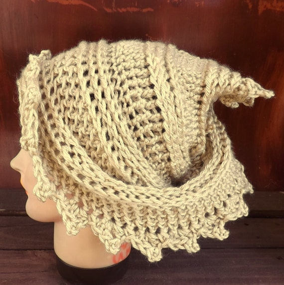 LAUREN Hand Crochet Scarf, Crochet Infinity Scarf, Crochet Scarf Infinity, Womens Head Scarf, Headscarf Wrap, Sand Beige Scarf