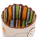 Small Fabric Basket, Tea Time, Hand Embroidered, Earthtone Stripes, Linen Basket, Tea Accessory, Little Storage Basket