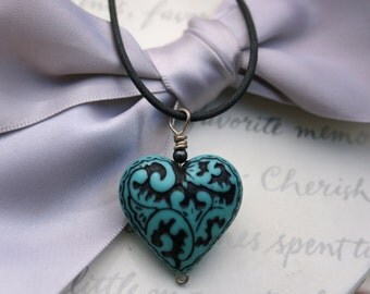 Paisley heart necklaces - closeout inventory