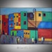 Buenos Aires LARGE Colorful Painting ORIGINAL Modern Art - Argentina - Yellow Teal Blue City Art on Large Canvas 40x28 - Pop Art by BenWill
