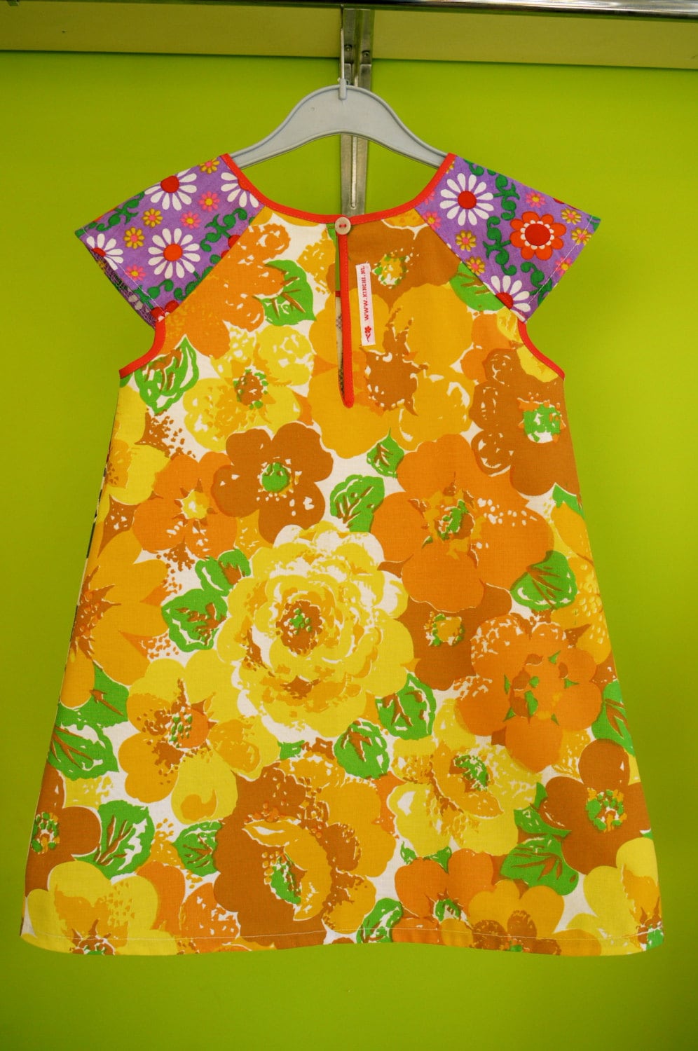 kinchi Tea towel dress from vintage fabric 'Sweden' size by kinchi