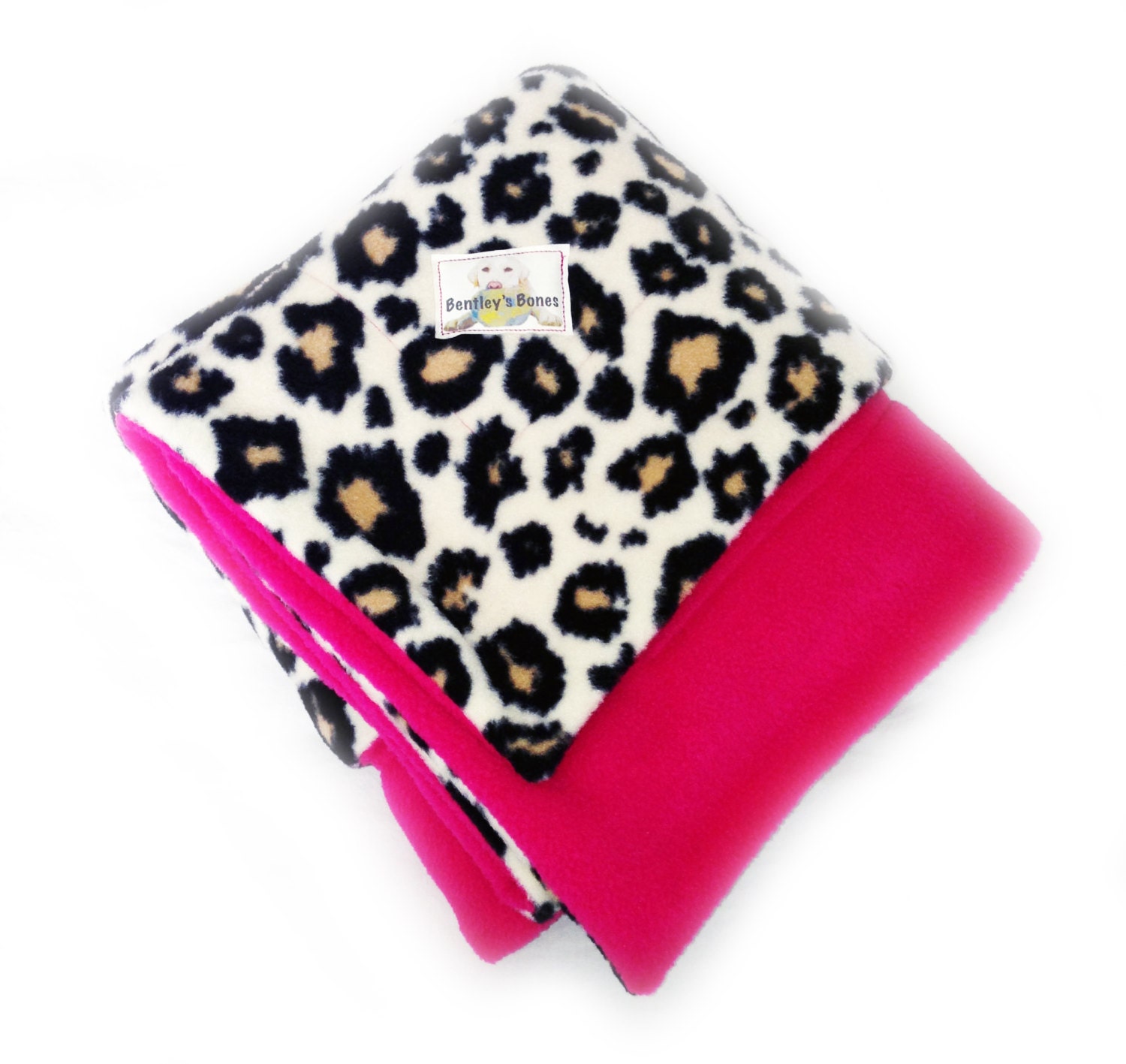 Woof Dog Blanket Large Leopard Pink