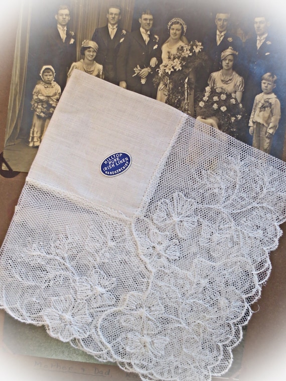 Vintage Irish Wedding Handkerchief Linen and by CapeCodCupboard