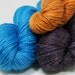SALE Cyrstal Socklet Yarn Kit Spring 2012 Knitty Hand Dyed by Yarn Hollow Purple Ocean Blue Orange