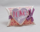 Pillow Box Gift Card Holder with Love You Heart - Shabby Chic Il_170x135