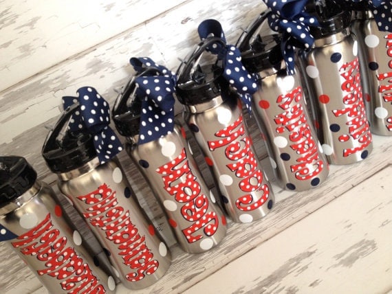 personalized monogrammed SILVER water bottle - perfect for team gifts