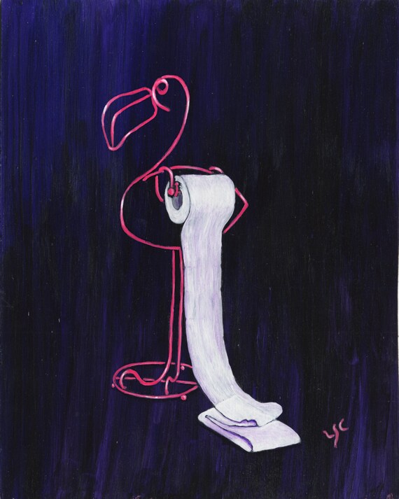 Items similar to Flamingo Toilet Paper Holder print on Etsy