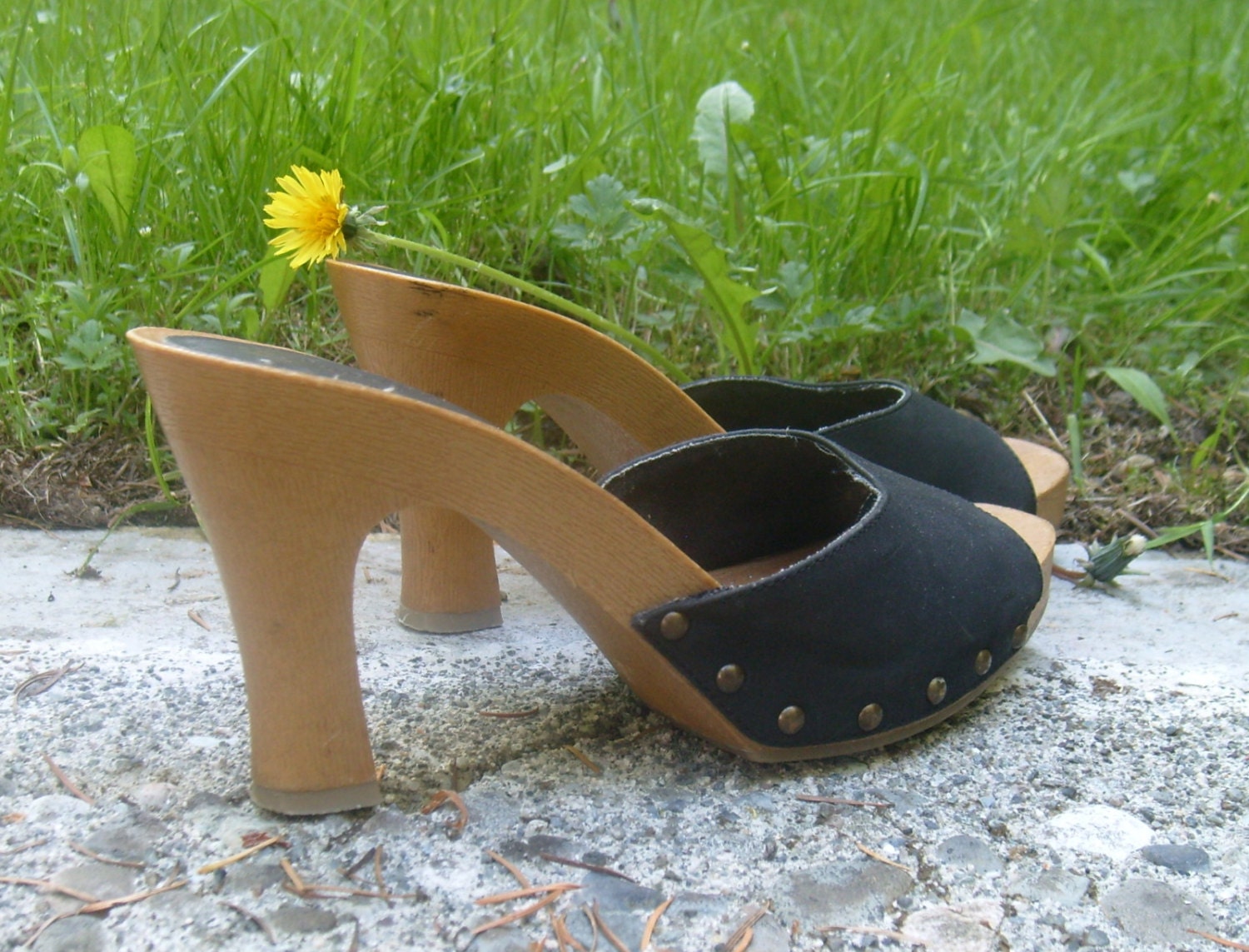 Vintage Candies sandals mules black 7M by