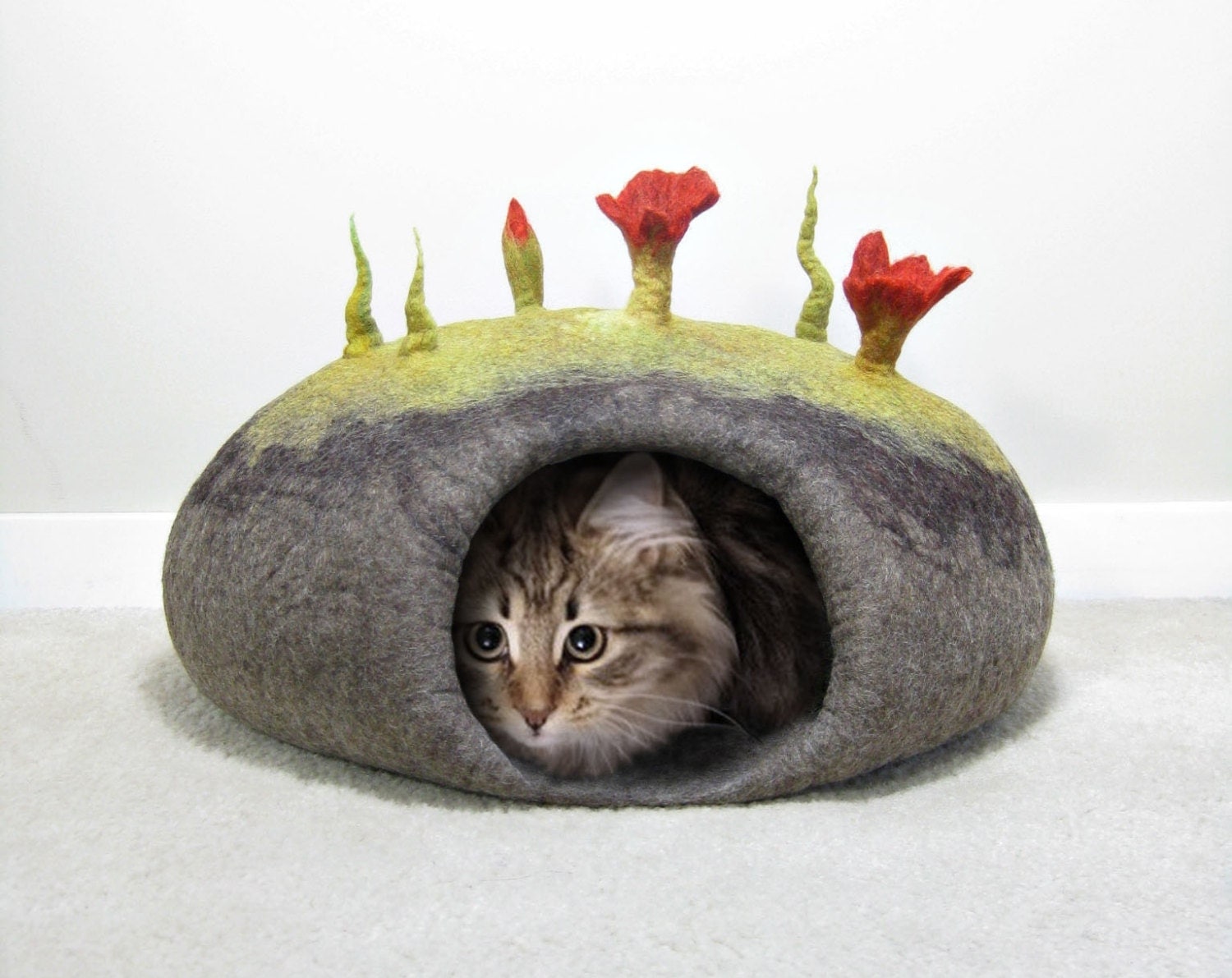 cat felted caves tutorial bed pattern ebook cave beds diy cats wool homemade pdf wet felting downloadable kitty hobbit