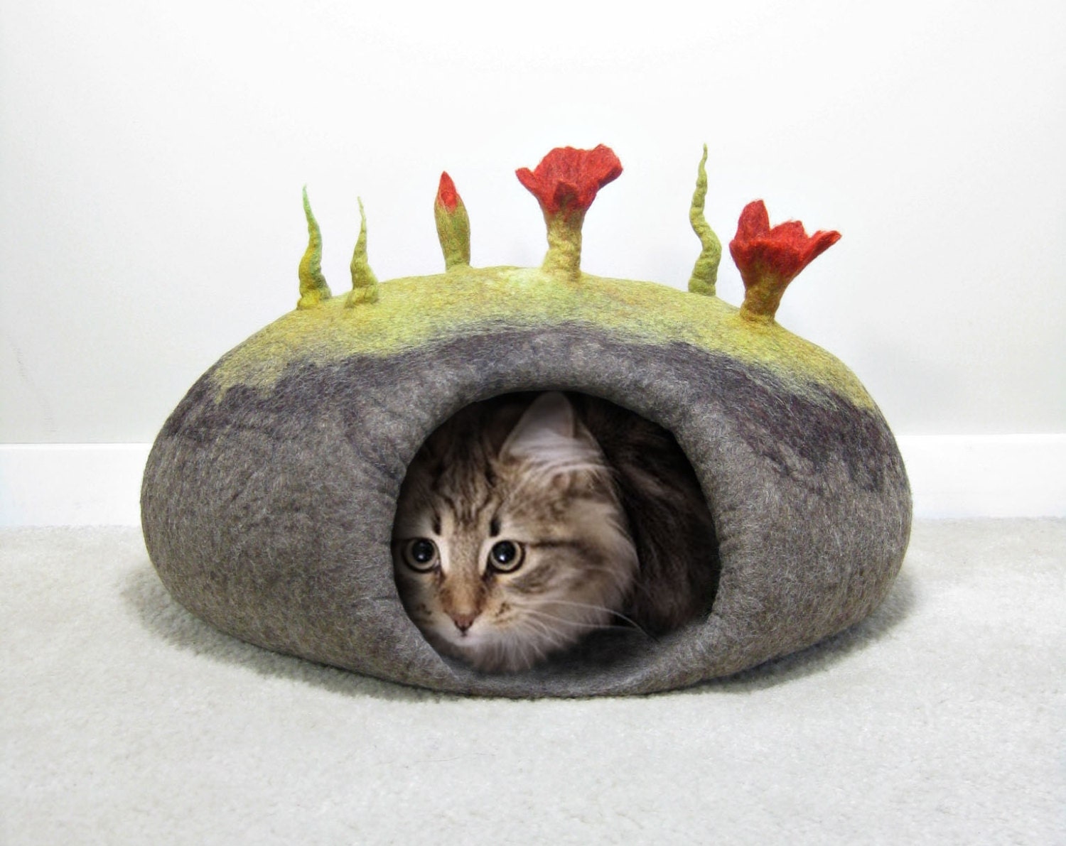 cat felted caves tutorial bed pattern ebook cave beds diy cats wool homemade pdf wet felting downloadable kitty hobbit