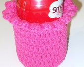 Hot Pink Crocheted Can Koozie