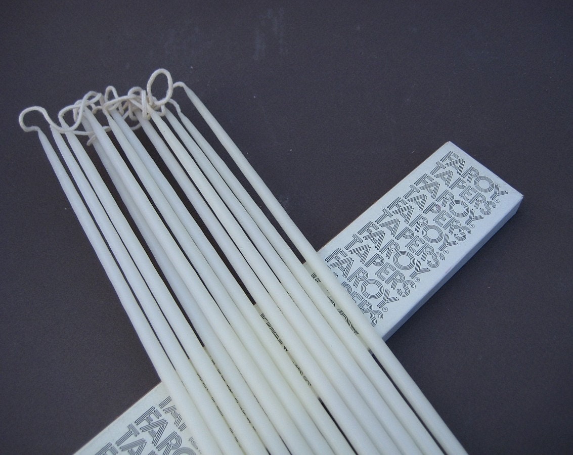 Faroy Tapers in White Extra Long Thin Candles Box of 12