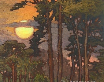 Evergreen Towers - Giclee Fine Art PRINT of Original Painting matted 16x20 by Jan Schmuckal