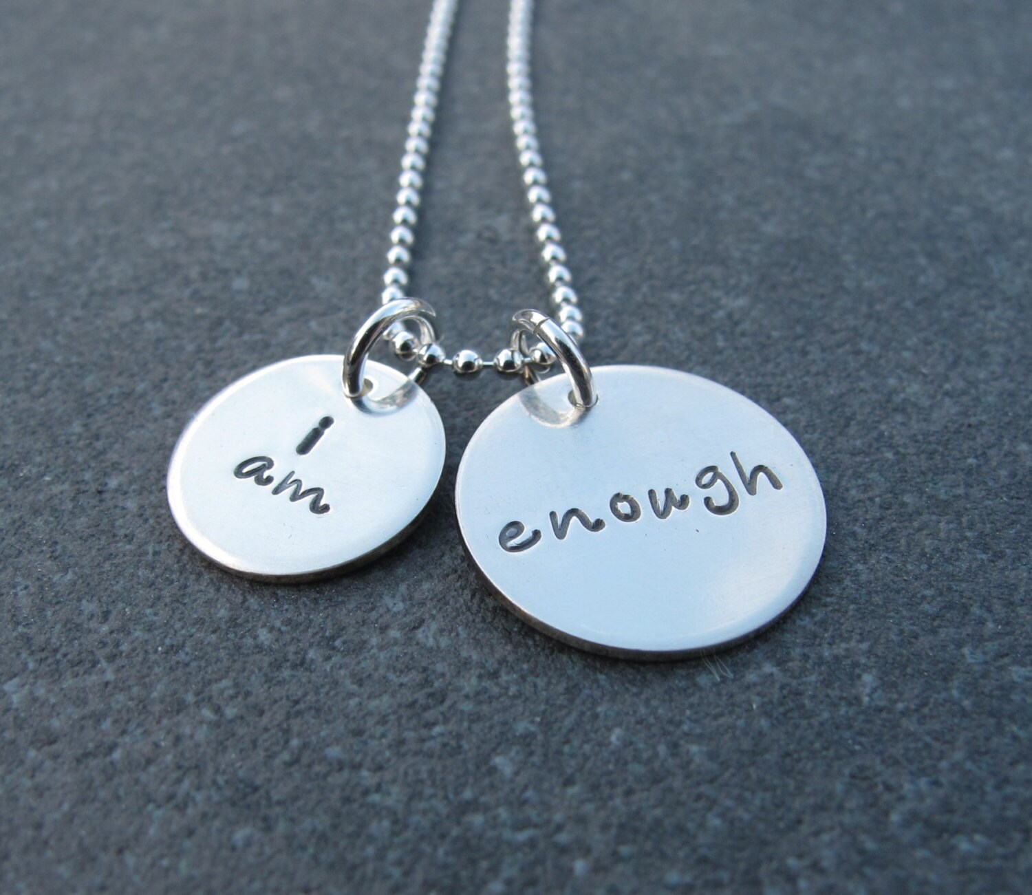 I am enough necklace inspirational self love affirmation Ready
