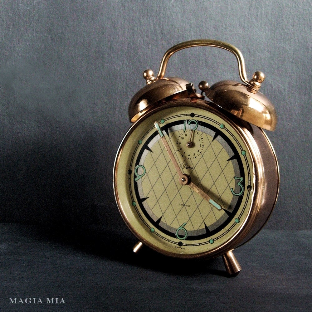 Artco Luminous Germany Copper Alarm Clock Double Bell