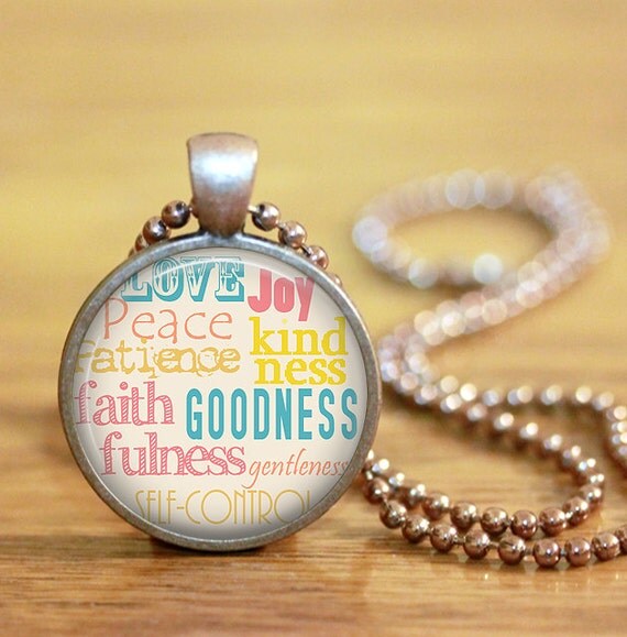 Items similar to FRUIT of the SPIRIT Glass Pendant Necklace Jewelry Photo Charm Pendant, Art