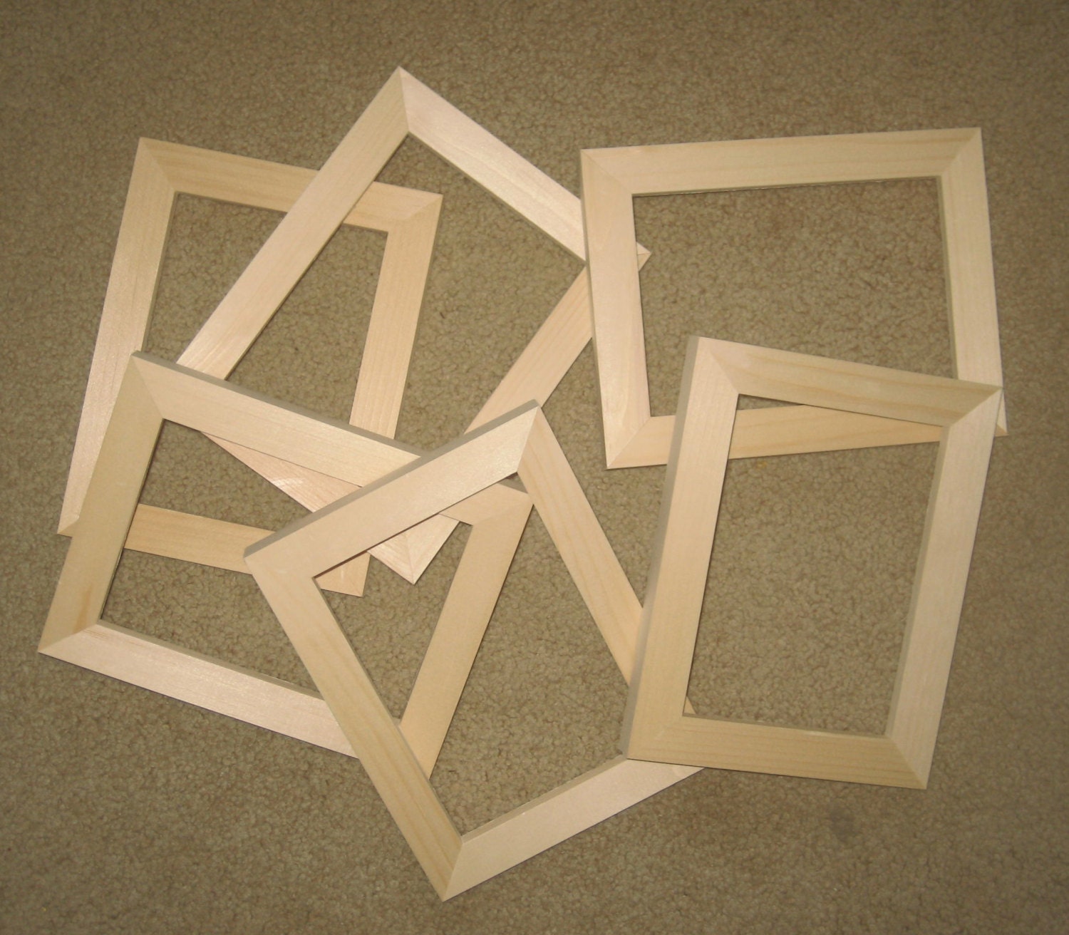 Unfinished wood picture frames in lots of 6