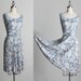 Floral Sun Dress 1970s Vintage Floral Print Full Skirt Day Dress