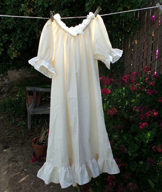 RTW Prairie Nightgown Girls size 14 16 Natural Muslin by elincp