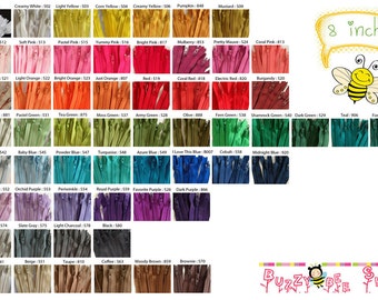 8 inch YKK Zippers - Set of 48 pcs - Choose your own color combination