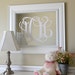 Monogram Fancy Scroll Initials Vinyl Wall Decal Sized for 16x20 frame or mirror
