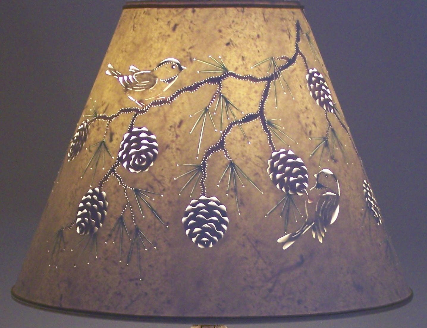 Pine cone & Chickadee Lamp Shade Lamp Shade Paper