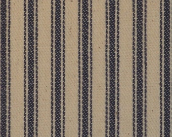 Vintage Inspired Blue Ticking Material 1 Yard