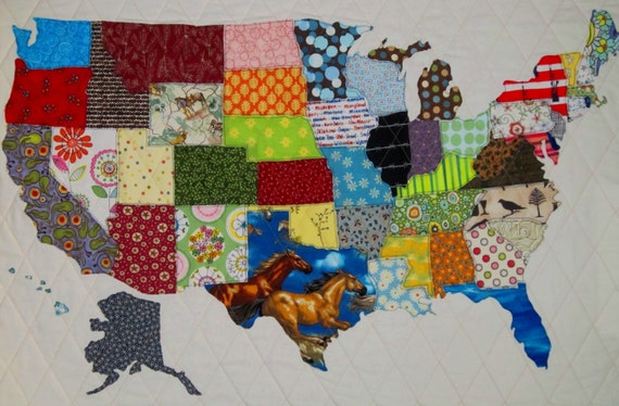 USA PATCHWORK MAP Quilt Pattern From Quilts By Elena Full