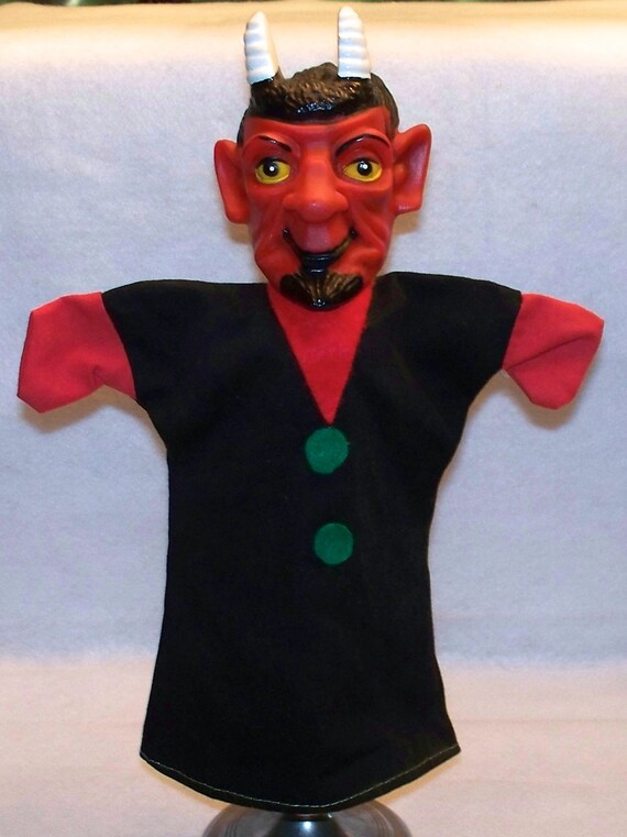 vintage devil hand puppet